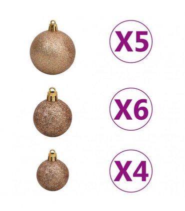 vidaXL Artificial Pre-lit Christmas Tree Ball Set&Pine Cones 180 cm