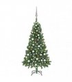 vidaXL Artificial Pre-lit Christmas Tree with Ball Set Pine Cones 150 cm