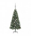 vidaXL Artificial Pre-lit Christmas Tree with Ball Set Pine Cones 180 cm