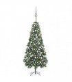 vidaXL Artificial Pre-lit Christmas Tree Ball Set Pine Cones 210 cm