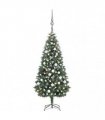 vidaXL Artificial Pre-lit Christmas Tree with Ball Set Pine Cones 180 cm
