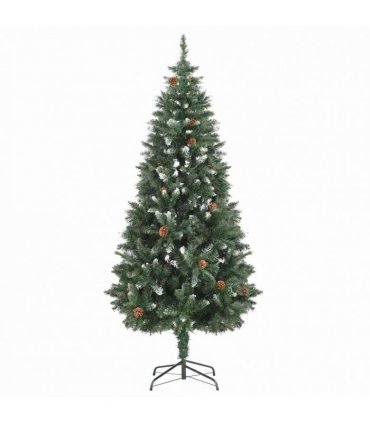 vidaXL Artificial Pre-lit Christmas Tree with Ball Set Pine Cones 180 cm