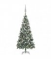 vidaXL Artificial Pre-lit Christmas Tree Ball Set Pine Cones 210 cm
