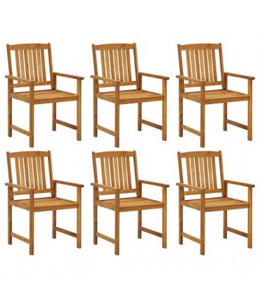 vidaXL Garden Chairs 6 pcs Solid Acacia Wood