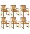 vidaXL Garden Chairs 6 pcs Solid Acacia Wood