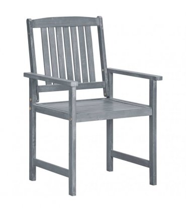 vidaXL Garden Chairs 8 pcs Solid Acacia Wood Grey