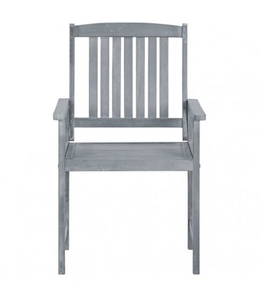 vidaXL Garden Chairs 8 pcs Solid Acacia Wood Grey