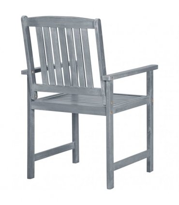 vidaXL Garden Chairs 8 pcs Solid Acacia Wood Grey