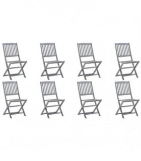 vidaXL Folding Chairs 8 pcs Solid Acacia Wood