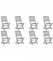 vidaXL Folding Chairs 8 pcs Solid Acacia Wood