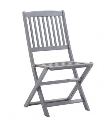 vidaXL Folding Chairs 8 pcs Solid Acacia Wood