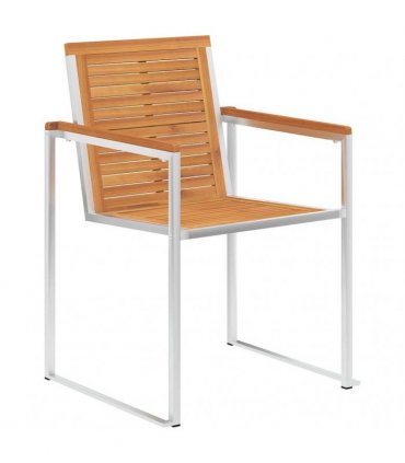 vidaXL Garden Chairs 8 pcs Solid Acacia Wood and Stainless Steel