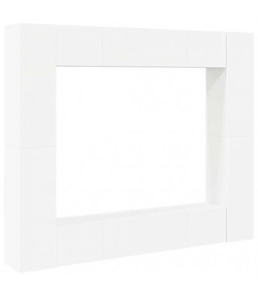 vidaXL 8 Piece TV Cabinet Set White Engineered Wood