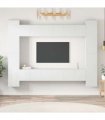vidaXL 10 Piece TV Cabinet Set White Engineered Wood