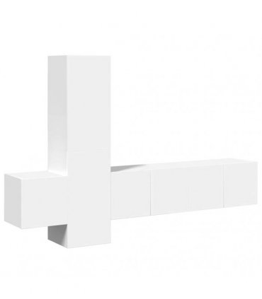 vidaXL 5 Piece TV Cabinet Set White Engineered Wood