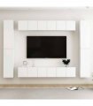 vidaXL 10 Piece TV Cabinet Set White Engineered Wood