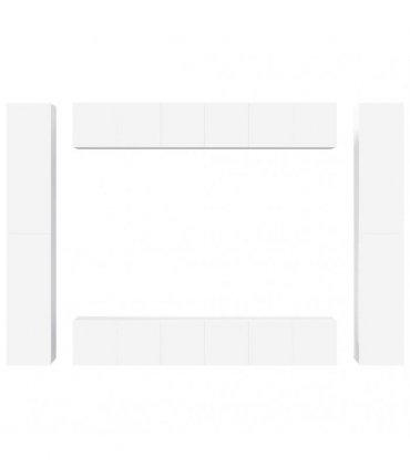 vidaXL 10 Piece TV Cabinet Set White Engineered Wood