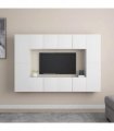 vidaXL 8 Piece TV Cabinet Set White Engineered Wood