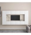 vidaXL 8 Piece TV Cabinet Set White Engineered Wood