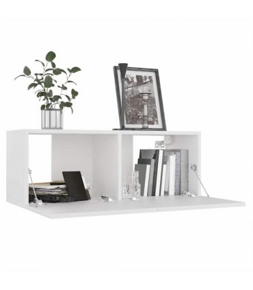 vidaXL 8 Piece TV Cabinet Set White Engineered Wood