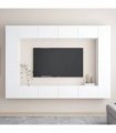 vidaXL 8 Piece TV Cabinet Set White Engineered Wood