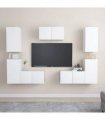 vidaXL 7 Piece TV Cabinet Set White Engineered Wood