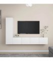 vidaXL 4 Piece TV Cabinet Set White Engineered Wood
