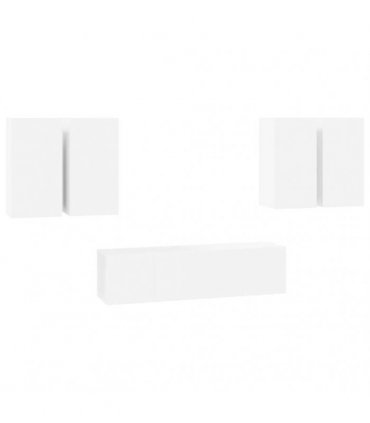 vidaXL 6 Piece TV Cabinet Set White Engineered Wood