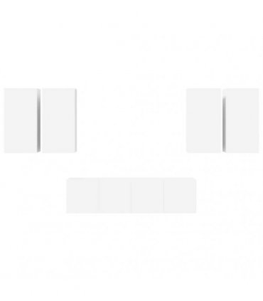 vidaXL 6 Piece TV Cabinet Set White Engineered Wood