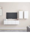 vidaXL 4 Piece TV Cabinet Set White Engineered Wood