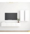 vidaXL 4 Piece TV Cabinet Set White Engineered Wood