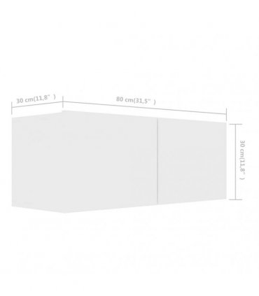 vidaXL 4 Piece TV Cabinet Set White Engineered Wood