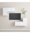 vidaXL 4 Piece TV Cabinet Set White Engineered Wood