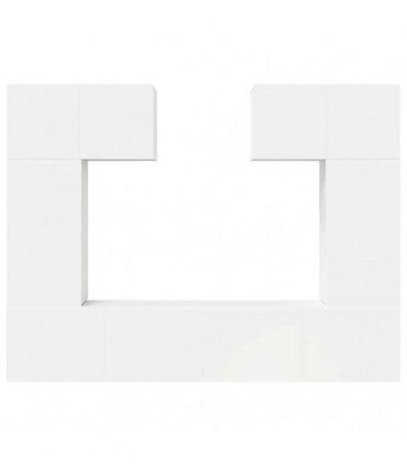 vidaXL 6 Piece TV Cabinet Set White Engineered Wood
