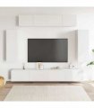 vidaXL 6 Piece TV Cabinet Set White Engineered Wood