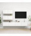 vidaXL 4 Piece TV Cabinet Set White Engineered Wood