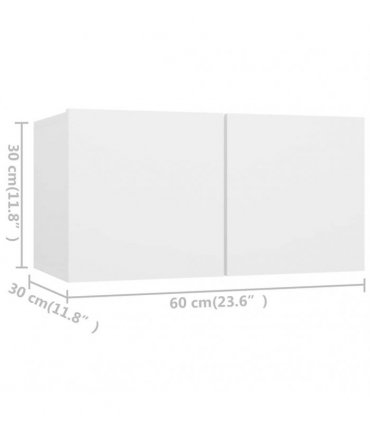 vidaXL 7 Piece TV Cabinet Set White Engineered Wood