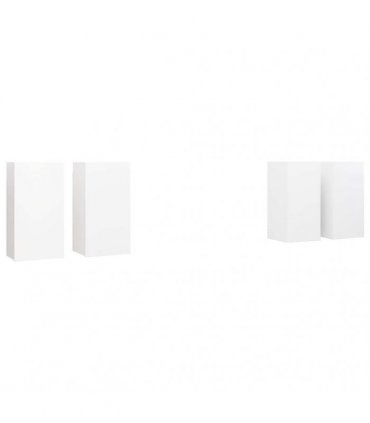 vidaXL 4 Piece TV Cabinet Set White 30,5x30x60 cm Engineered Wood