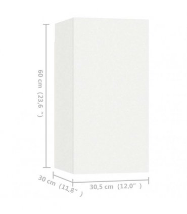 vidaXL 4 Piece TV Cabinet Set White 30,5x30x60 cm Engineered Wood