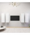 vidaXL 4 Piece TV Cabinet Set White 30,5x30x90 cm Engineered Wood