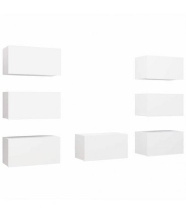 vidaXL 7 Piece TV Cabinet Set White 30,5x30x60 cm Engineered Wood
