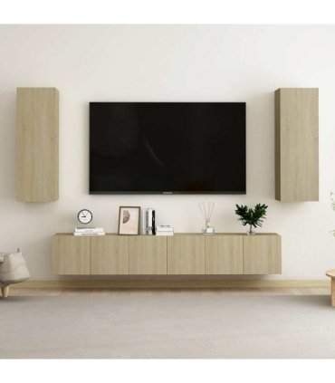 vidaXL 5 Piece TV Cabinet Set Sonoma Oak Engineered Wood