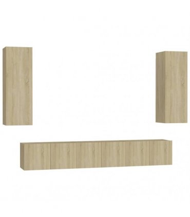 vidaXL 5 Piece TV Cabinet Set Sonoma Oak Engineered Wood
