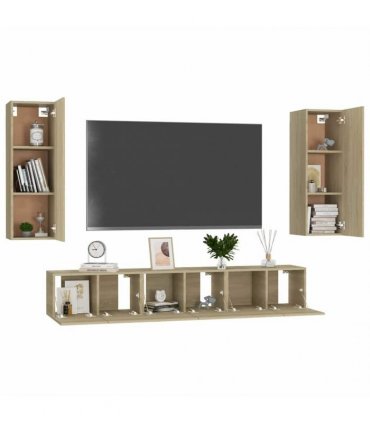 vidaXL 5 Piece TV Cabinet Set Sonoma Oak Engineered Wood