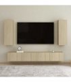 vidaXL 4 Piece TV Cabinet Set Sonoma Oak Engineered Wood