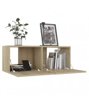 vidaXL 4 Piece TV Cabinet Set Sonoma Oak Engineered Wood