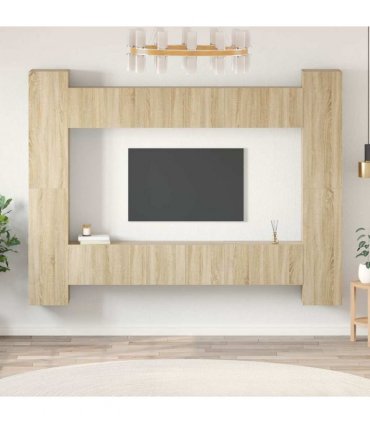 vidaXL 10 Piece TV Cabinet Set Sonoma Oak Engineered Wood