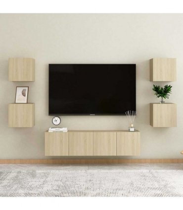 vidaXL 6 Piece TV Cabinet Set Sonoma Oak Engineered Wood