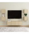 vidaXL 6 Piece TV Cabinet Set Sonoma Oak Engineered Wood