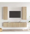 vidaXL 4 Piece TV Cabinet Set Sonoma Oak Engineered Wood